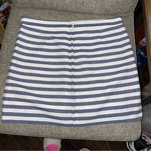 J Crew white and blue Striped Skirt